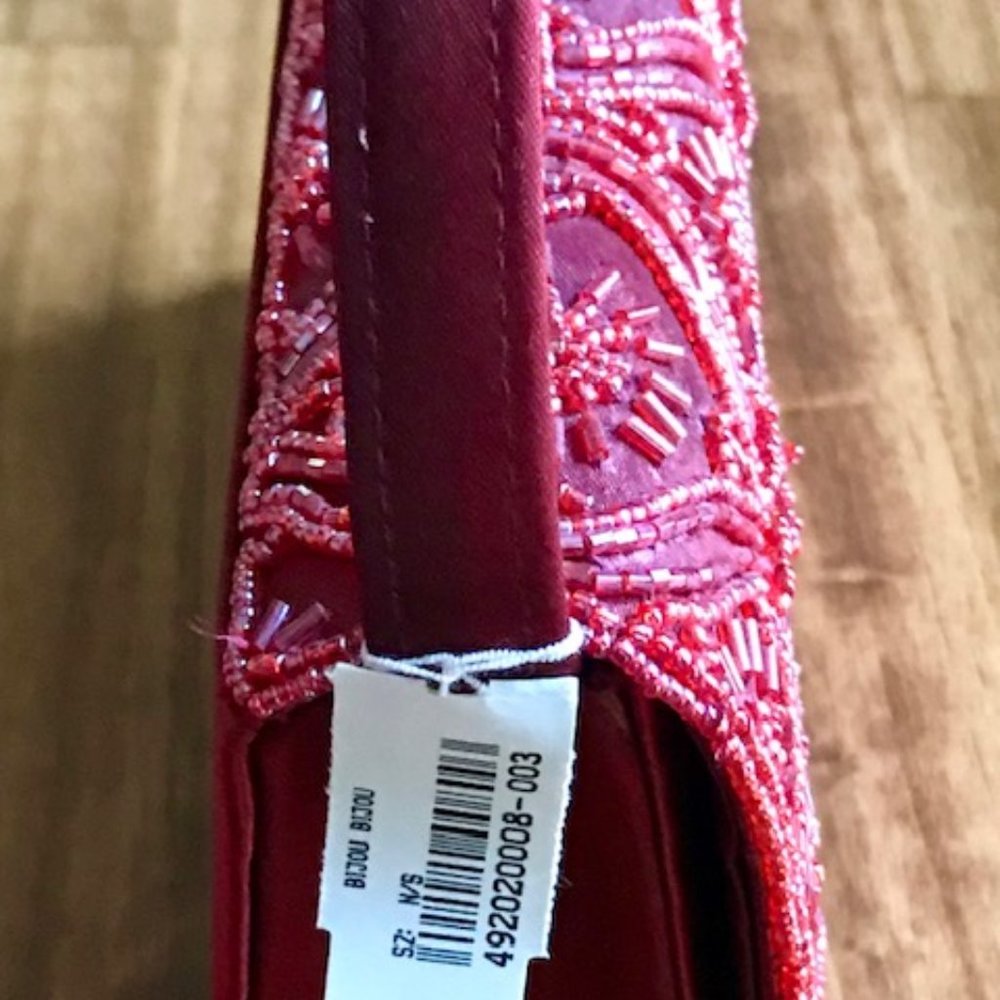 Bijou Bijou Red Burgundy Beaded Handbag NWT
